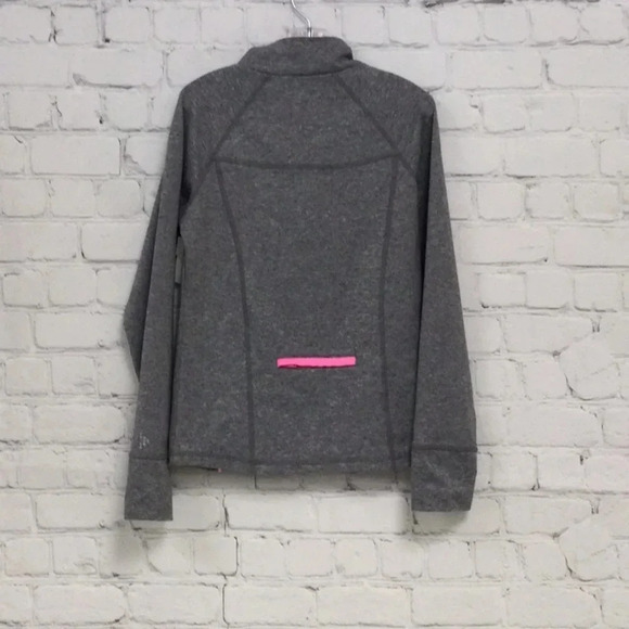 Gym Go Grey Pink Athletic Zip Jacket size 7-8 Medium Girls - Picture 5 of 7